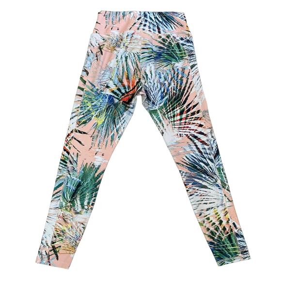 Fabletics 7/8 Tropical Leggings, Gym, Workout, key pocket, Ladies Large - Picture 3 of 3